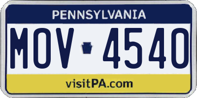 PA license plate MOV4540