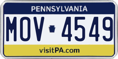 PA license plate MOV4549
