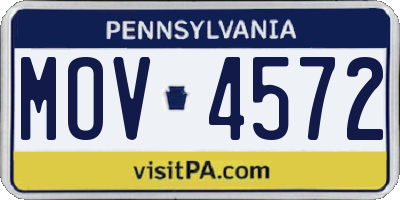PA license plate MOV4572