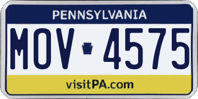 PA license plate MOV4575