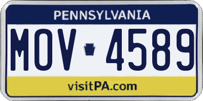 PA license plate MOV4589