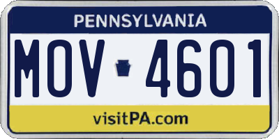 PA license plate MOV4601