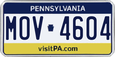 PA license plate MOV4604