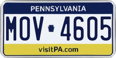 PA license plate MOV4605