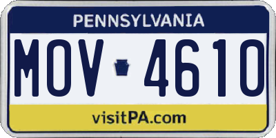 PA license plate MOV4610