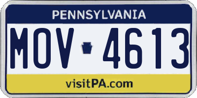 PA license plate MOV4613