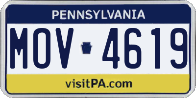 PA license plate MOV4619