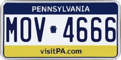 PA license plate MOV4666