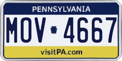 PA license plate MOV4667