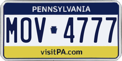 PA license plate MOV4777