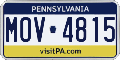 PA license plate MOV4815