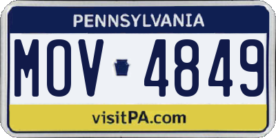 PA license plate MOV4849