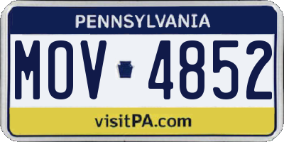 PA license plate MOV4852