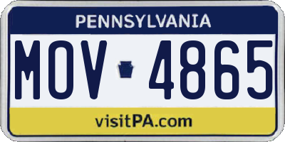 PA license plate MOV4865