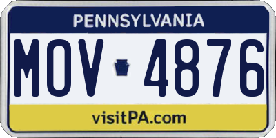 PA license plate MOV4876