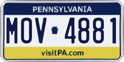 PA license plate MOV4881