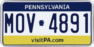 PA license plate MOV4891