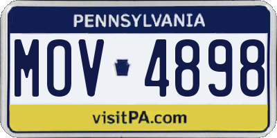 PA license plate MOV4898