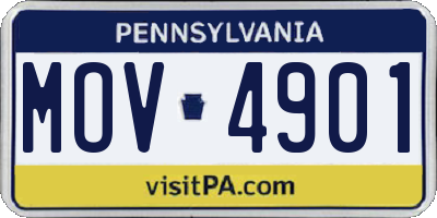 PA license plate MOV4901