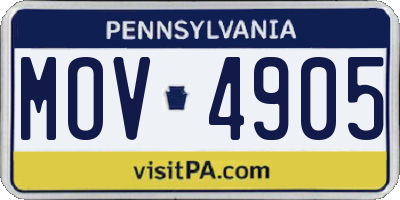 PA license plate MOV4905