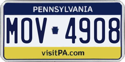 PA license plate MOV4908