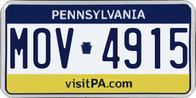 PA license plate MOV4915