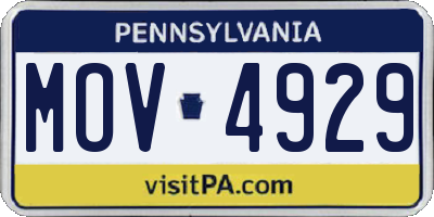 PA license plate MOV4929