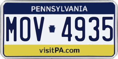 PA license plate MOV4935
