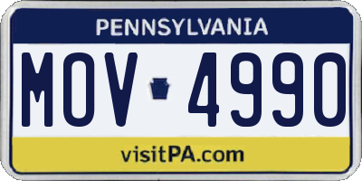 PA license plate MOV4990