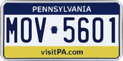 PA license plate MOV5601