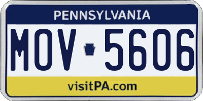PA license plate MOV5606