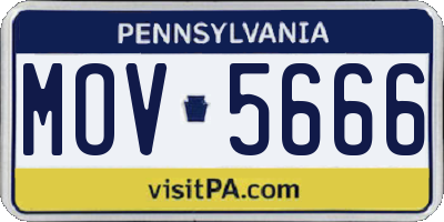PA license plate MOV5666