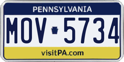 PA license plate MOV5734