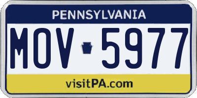 PA license plate MOV5977
