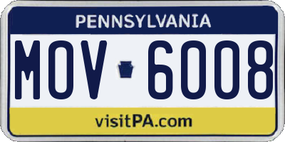 PA license plate MOV6008