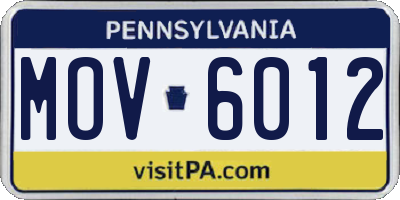 PA license plate MOV6012