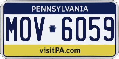 PA license plate MOV6059