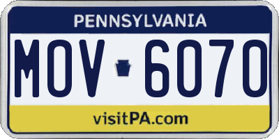 PA license plate MOV6070