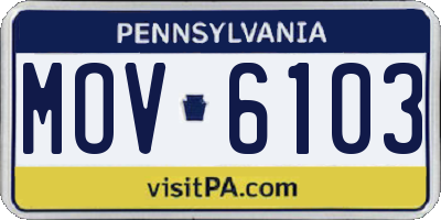 PA license plate MOV6103
