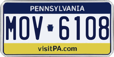 PA license plate MOV6108