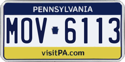 PA license plate MOV6113