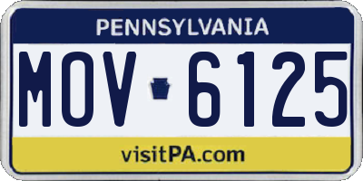 PA license plate MOV6125