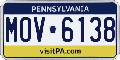 PA license plate MOV6138