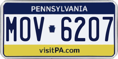 PA license plate MOV6207