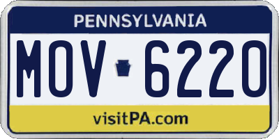 PA license plate MOV6220