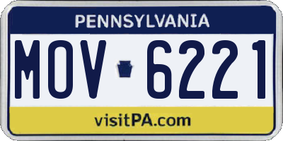 PA license plate MOV6221