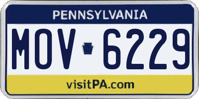 PA license plate MOV6229