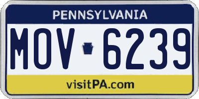 PA license plate MOV6239