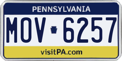PA license plate MOV6257