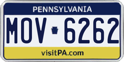 PA license plate MOV6262